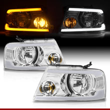 Load image into Gallery viewer, Ford F150 2004-2008 / Lincoln Mark LT 2005-2008 LED DRL Bar Factory Style Headlights Chrome Housing Clear Len Clear Reflector Sequential