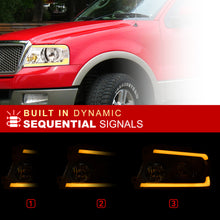 Load image into Gallery viewer, Ford F150 2004-2008 / Lincoln Mark LT 2005-2008 LED DRL Bar Factory Style Headlights Chrome Housing Clear Len Clear Reflector Sequential