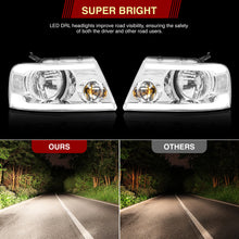 Load image into Gallery viewer, Ford F150 2004-2008 / Lincoln Mark LT 2005-2008 LED DRL Bar Factory Style Headlights Chrome Housing Clear Len Clear Reflector Sequential