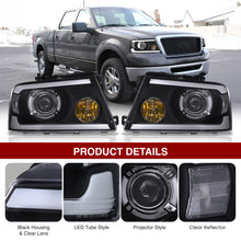 Load image into Gallery viewer, Ford F150 2004-2008 LED DRL Bar Projector Headlights Black Housing Clear Len Clear Reflector Sequential