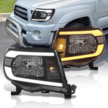 Load image into Gallery viewer, Toyota Tacoma 2005-2011 LED DRL Bar Factory Style Headlights Black Housing Clear Len Clear Reflector Sequential