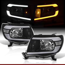 Load image into Gallery viewer, Toyota Tacoma 2005-2011 LED DRL Bar Factory Style Headlights Black Housing Clear Len Clear Reflector Sequential