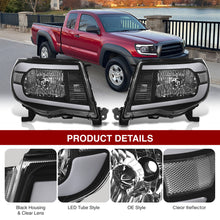 Load image into Gallery viewer, Toyota Tacoma 2005-2011 LED DRL Bar Factory Style Headlights Black Housing Clear Len Clear Reflector Sequential
