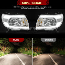 Load image into Gallery viewer, Toyota Tacoma 2005-2011 LED DRL Bar Factory Style Headlights Chrome Housing Clear Len Clear Reflector Sequential