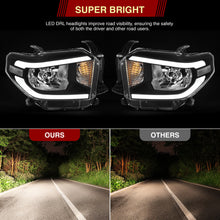 Load image into Gallery viewer, Toyota Tundra 2014-2021 LED DRL Bar Factory Style Headlights Chrome Housing Clear Len Clear Reflector (Halogen Models Only) Sequential