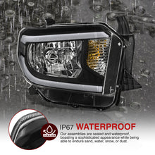 Load image into Gallery viewer, Toyota Tundra 2014-2021 LED DRL Bar Factory Style Headlights Chrome Housing Clear Len Clear Reflector (Halogen Models Only) Sequential