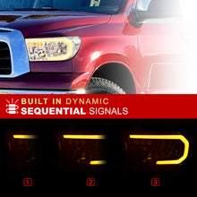 Load image into Gallery viewer, Toyota Tundra 2007-2013 / Sequoia 2008-2017 LED DRL Bar Factory Style Headlights Chrome Housing Clear Len Clear Reflector Sequential