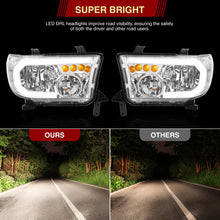 Load image into Gallery viewer, Toyota Tundra 2007-2013 / Sequoia 2008-2017 LED DRL Bar Factory Style Headlights Chrome Housing Clear Len Clear Reflector Sequential