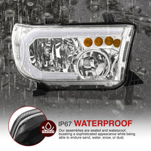 Load image into Gallery viewer, Toyota Tundra 2007-2013 / Sequoia 2008-2017 LED DRL Bar Factory Style Headlights Chrome Housing Clear Len Clear Reflector Sequential