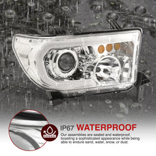 Load image into Gallery viewer, Toyota Tundra 2007-2013 / Sequoia 2008-2017 LED DRL Bar Projector Headlights Chrome Housing Clear Len Clear Reflector Sequential