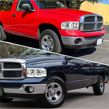 Load image into Gallery viewer, Dodge Ram 1500 2002-2005 / Ram 2500 3500 2003-2005 LED DRL Bar Factory Style Headlights Chrome Housing Clear Len Clear Reflector Sequential