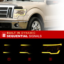 Load image into Gallery viewer, Ford F150 2009-2014 LED DRL Bar Factory Style Headlights Chrome Housing Clear Len Clear Reflector (Halogen Models Only) Sequential
