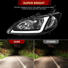 Load image into Gallery viewer, Honda Civic 2004-2005 Factory Style Headlights Black Housing Clear Len Clear Reflector Sequential DRL LED