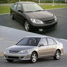 Load image into Gallery viewer, Honda Civic 2004-2005 Factory Style Headlights Chrome Housing Clear Len Clear Reflector Sequential DRL LED
