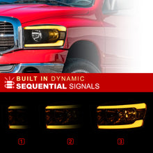 Load image into Gallery viewer, Dodge Ram 1500 2006-2008 / Ram 2500 3500 2006-2009 LED DRL Bar Factory Style Headlights Black Housing Clear Len Clear Reflector Sequential