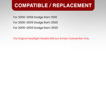 Load image into Gallery viewer, Dodge Ram 1500 2006-2008 / Ram 2500 3500 2006-2009 LED DRL Bar Projector Headlights Black Housing Clear Len Clear Reflector Sequential