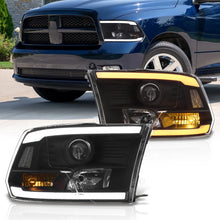 Load image into Gallery viewer, Dodge Ram 1500 2009-2018 / Ram 2500 3500 2010-2018 LED DRL Bar Projector Headlights Black Housing Clear Len Clear Reflector (Dual / Quad Models Headlamps Only) Sequential