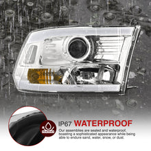Load image into Gallery viewer, Dodge Ram 1500 2009-2018 / Ram 2500 3500 2010-2018 LED DRL Bar Projector Headlights Chrome Housing Clear Len Clear Reflector (Dual / Quad Models Headlamps Only) Sequential