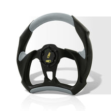 Load image into Gallery viewer, JDM Sport Universal 320mm Flat Bottom Style Aluminum Steering Wheel Black / Silver
