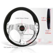 Load image into Gallery viewer, JDM Sport Universal 320mm Fusion Style Aluminum Steering Wheel Black / Silver