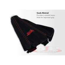 Load image into Gallery viewer, JDM Sport Universal Shift Boot Black Suede with Red Stitching