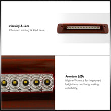 Load image into Gallery viewer, Chevrolet Colorado 2015-2022 / GMC Canyon 2015-2022 Strobe LED 3rd Brake Light Chrome Housing Red Len