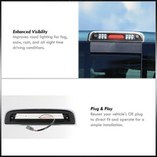 Load image into Gallery viewer, Chevrolet Silverado 1500 2014-2018 / 2500HD 3500HD 2015-2019 / GMC Sierra 1500 2014-2018 / 2500HD 3500HD 2015-2019 LED Bar 3rd Brake Light Black Housing Clear Len (Version 2)