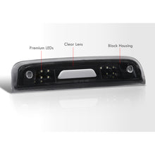 Load image into Gallery viewer, Chevrolet Silverado 1500 2014-2018 / 2500HD 3500HD 2015-2019 / GMC Sierra 1500 2014-2018 / 2500HD 3500HD 2015-2019 LED Bar 3rd Brake Light Black Housing Clear Len (Version 2)
