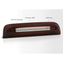 Load image into Gallery viewer, Chevrolet Silverado 1500 2014-2018 / 2500HD 3500HD 2015-2019 / GMC Sierra 1500 2014-2018 / 2500HD 3500HD 2015-2019 Strobe LED 3rd Brake Light Chrome Housing Red Len (Version 3)