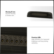 Load image into Gallery viewer, Chevrolet Silverado 1500 2014-2018 / 2500HD 3500HD 2015-2019 / GMC Sierra 1500 2014-2018 / 2500HD 3500HD 2015-2019 Strobe LED 3rd Brake Light Chrome Housing Smoke Len (Version 3)