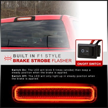 Load image into Gallery viewer, Chevrolet Silverado 1500 2014-2018 / 2500HD 3500HD 2015-2019 / GMC Sierra 1500 2014-2018 / 2500HD 3500HD 2015-2019 Strobe LED 3rd Brake Light Chrome Housing Smoke Len (Version 3)