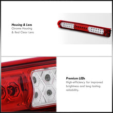Load image into Gallery viewer, Ford F150 F250 1997-2003 / Excursion 2000-2005 LED 3rd Brake Light Chrome Housing Red Clear Len