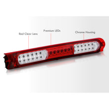 Load image into Gallery viewer, Ford F150 F250 1997-2003 / Excursion 2000-2005 LED 3rd Brake Light Chrome Housing Red Clear Len