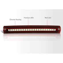 Load image into Gallery viewer, Ford F150 1997-2003 / F250 1997-1999 / Excursion 2000-2005 Strobe LED 3rd Brake Light Chrome Housing Red Len (Version 3)