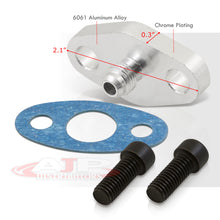 Load image into Gallery viewer, Universal T3 / T4 4AN Turbo Oil Feed Line Flange with Built in Restrictor
