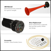 Load image into Gallery viewer, Universal 5 Piece 125Db Air Horn Compressor Trumpets "Dukes Of Hazzard" Kit Red