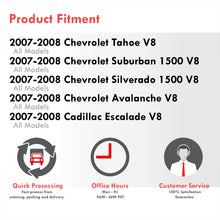 Load image into Gallery viewer, Chevrolet Silverado 1500 2007-2008 / Avalanche 2007-2008 / Suburban 2500 2007-2008 / Tahoe 2007-2008 / Cadillac Escalade 2007-2008 / GMC Sierra 1500 2007-2008 / Yukon XL 2007-2008 4.8L 5.3L 6.0L V8 Cold Air Intake Black + Heat Shield