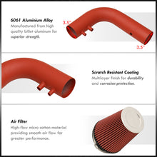 Load image into Gallery viewer, Ford F150 1997-2003 / F250 1997-1998 / Expedition 1997-2003 / Lincoln Navigator 1998-1999 4.6L 5.4L V8 Cold Air Intake Red + Heat Shield