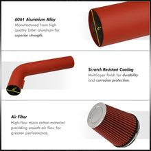 Load image into Gallery viewer, Ford F150 2004-2008 / Lincoln Mark LT 2006-2008 5.4L V8 Cold Air Intake Red + Heat Shield