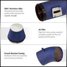 Load image into Gallery viewer, Ford Mustang 3.7L V6 2011-2014 Cold Air Intake Blue + Heat Shield