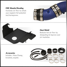 Load image into Gallery viewer, Ford Mustang 3.7L V6 2011-2014 Cold Air Intake Blue + Heat Shield
