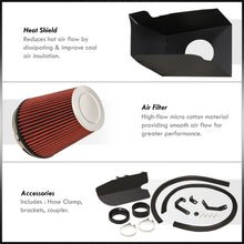 Load image into Gallery viewer, Ford F250 F350 F450 F550 Super Duty V8 6.4L 2008-2010 Cold Air Intake Black + Heat Shield