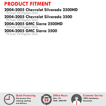 Load image into Gallery viewer, Chevrolet Silverado 2500HD 3500 2004-2005 / GMC Sierra 2004-2005 6.6L V8 Cold Air Intake Black + Heat Shield