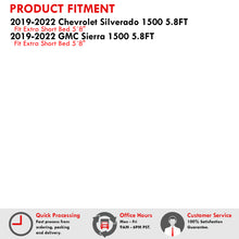 Load image into Gallery viewer, Chevrolet Silverado 1500 5.8FT 2019-2022 / GMC Sierra 1500 5.8FT 2019-2022 Soft Tri Fold Truck Tonneau Bed Cover (Extra Short Bed 5´8")
