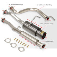 Load image into Gallery viewer, Acura Integra Hatchback GS LS RS 1994-2001 N1 Style Stainless Steel Catback Exhaust System Gunmetal (Piping: 2.5" / 65mm | Tip: 4.5")