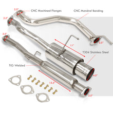 Load image into Gallery viewer, Acura Integra Hatchback GS LS RS 1994-2001 N1 Style Stainless Steel Catback Exhaust System (Piping: 2.5" / 65mm | Tip: 4.5")