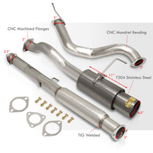 Load image into Gallery viewer, Acura Integra Hatchback GS LS RS 1994-2001 N1 Style Stainless Steel Catback Exhaust System Gunmetal (Piping: 2.5" / 65mm to 3.0" / 76mm | Tip: 4.5")