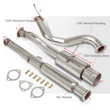 Load image into Gallery viewer, Acura Integra Hatchback GS LS RS 1994-2001 N1 Style Stainless Steel Catback Exhaust System (Piping: 2.5" / 65mm to 3.0" / 76mm | Tip: 4.5")