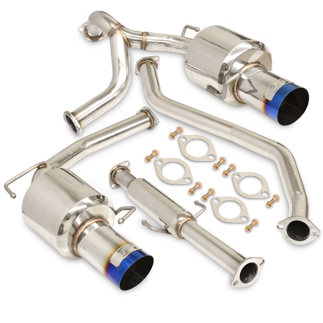 Hyundai Tiburon V6 2003-2006 Dual Tip Stainless Steel Catback Exhaust System Burnt Tip (Piping: 2.5