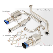 Load image into Gallery viewer, Hyundai Tiburon V6 2003-2006 Dual Tip Stainless Steel Catback Exhaust System Burnt Tip (Piping: 2.5" / 65mm | Tip: 4.5")